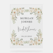 Elegant Ivoor Floral Bridal Acryl Bord (Voorkant)