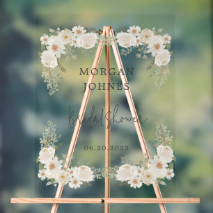 Elegant Ivoor Floral Bridal Acryl Bord