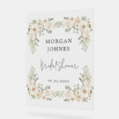 Elegant Ivoor Floral Bridal Acryl Bord (Hoek)