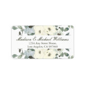 Elegant ivoor Floral Sage Green Retouradres Etiket (Voorkant)