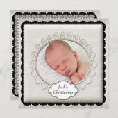 Elegant ivoor foto doop kaart (Voorkant / Achterkant)