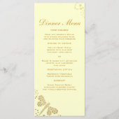 Elegant Ivoor & Gold Dragonfly Slim Dinner Menu (Voorkant)