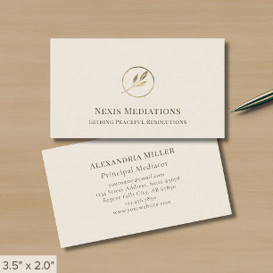 Elegant ivoor Gold Leaf Logo Visitekaartje