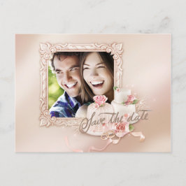 Elegant ivoor & Gold Photo Save the Date Aankondigingskaart