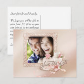 Elegant ivoor & Gold Photo Save the Date Aankondigingskaart (Voorkant / Achterkant)