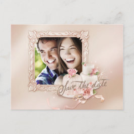 Elegant ivoor & Gold Photo Save the Date Aankondigingskaart