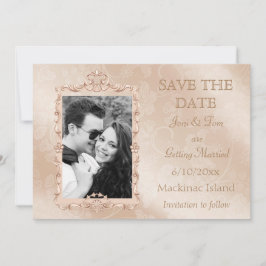 Elegant ivoor & Gold Photo Save the Date Kaart