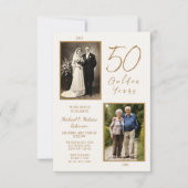 Elegant Ivoor & Goud 50ste bruiloft Jubileum Kaart (Voorkant)