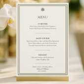 Elegant ivoor & goud 5x7 bruiloft receptie menu