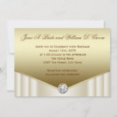 Elegant Ivoor Goud Diamant Swirl Bruiloft Kaart (Achterkant)