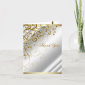 Elegant Ivoor Goud Draai Dank Je Bedankkaart (Voorkant)