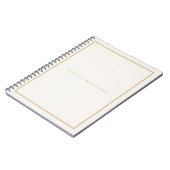 Elegant ivoor goud minimalistische monogram naam notitieboek (Linkerzijde)