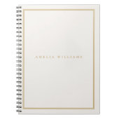 Elegant ivoor goud minimalistische monogram naam notitieboek (Voorkant)