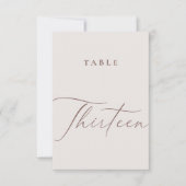 Elegant ivoor kalligrafie Dertien tabelnummers Bedankkaart (Voorkant)