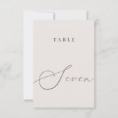 Elegant ivoor kalligrafie Tabel zeven tabelnummer Bedankkaart (Voorkant)