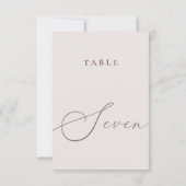Elegant ivoor kalligrafie Tabel zeven tabelnummer Bedankkaart (Achterkant)