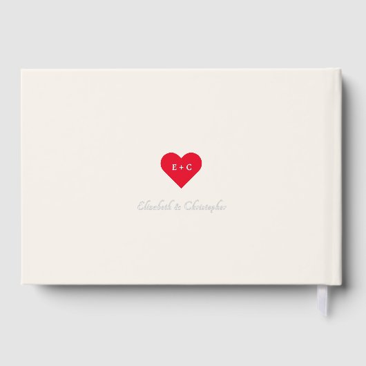 Elegant ivoor kleur zilveren bruiloften Jubileum Gastenboek (Achterkant)