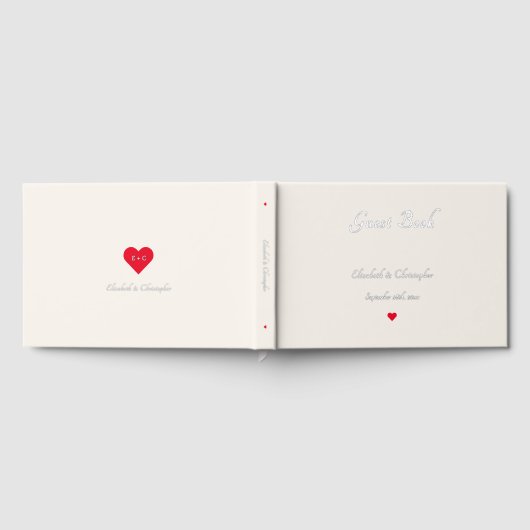 Elegant ivoor kleur zilveren bruiloften Jubileum Gastenboek (Volledig)