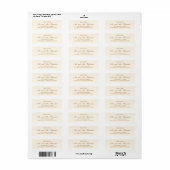 Elegant Ivoor Koper Schrift Trouw Retouradres Etiket (Full Sheet)
