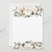 Elegant Ivoor Magnolia Bloemen Groen Bruiloft Kaart (Achterkant)