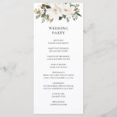 Elegant Ivoor Magnolia Bloemen Groen Bruiloft Programmakaart (Achterkant)