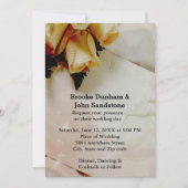 Elegant ivoor met geel en wit rozen huwelijk kaart (Voorkant)