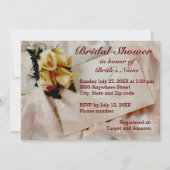Elegant Ivoor met Gele Bridal Shower Invitation Kaart (Voorkant)
