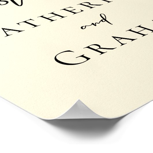 Elegant Ivoor Minimalistisch Bruiloft Gast Boek Po Poster (Hoek)