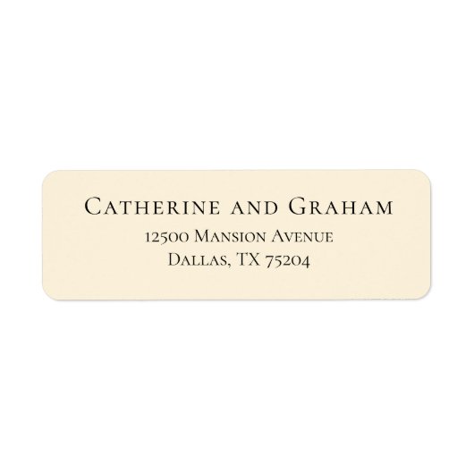 Elegant Ivoor Minimalistisch Bruiloft Retouradres Etiket (Voorkant)