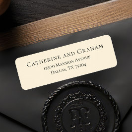 Elegant Ivoor Minimalistisch Bruiloft Retouradres Etiket
