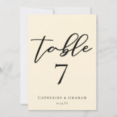 Elegant Ivoor Minimalistisch Bruiloft Tafel Nummer (Voorkant)