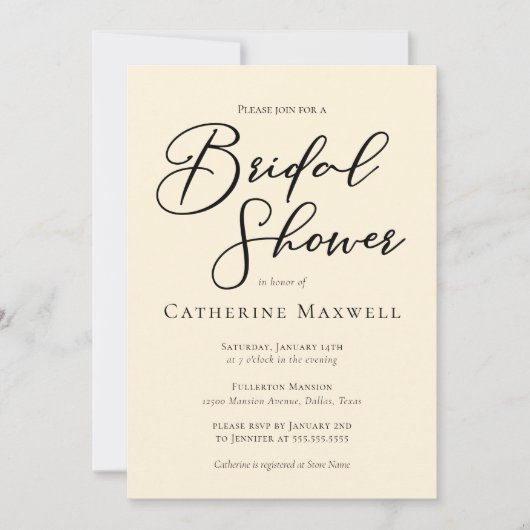 Elegant ivoor minimalistisch typografie Vrijgezell Kaart (Voorkant)