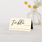 Elegant Ivoor Minimalistische Typografie Tafel Plaatskaartje (Voorkant)