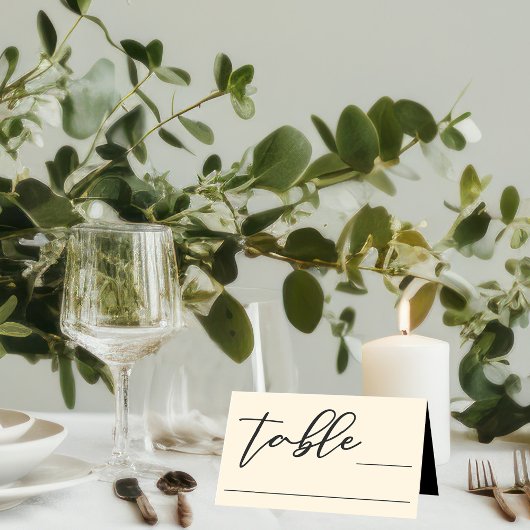 Elegant Ivoor Minimalistische Typografie Tafel Plaatskaartje