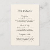 Elegant ivoor moderne bruiloft informatiekaartje (Voorkant)