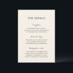 Elegant ivoor moderne bruiloft informatiekaartje<br><div class="desc">Moderne trouwbehuizing kaart met een eenvoudig en minimaal ontwerp met de koppen in een eigentijds handgeschreven script. De achterkant heeft je monogram. Het kleurenpalet is crème en kan worden gewijzigd in het ontwerpbewerkingshulpmiddel. Dit eigentijdse ontwerp werkt goed voor elke stijl van bruiloft.</div>