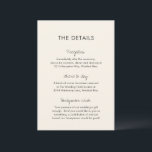 Elegant ivoor moderne bruiloft informatiekaartje<br><div class="desc">Moderne trouwbehuizing kaart met een eenvoudig en minimaal ontwerp met de koppen in een eigentijds handgeschreven script. De achterkant heeft je monogram. Het kleurenpalet is crème en kan worden gewijzigd in het ontwerpbewerkingshulpmiddel. Dit eigentijdse ontwerp werkt goed voor elke stijl van bruiloft.</div>