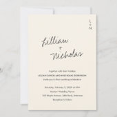 Elegant ivoor moderne bruiloft kaart (Voorkant)