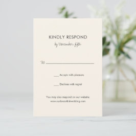 Elegant ivoor moderne bruiloft RSVP kaartje