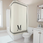 Elegant Ivoor Monogram Douchegordijn (In situ)