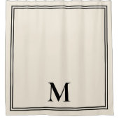 Elegant Ivoor Monogram Douchegordijn (Voorkant)