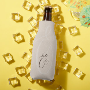 Elegant Ivoor Monogram Verzacht bruin Bruiloft Flesjeskoeler
