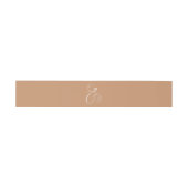 Elegant Ivoor Monogram Verzacht Koperen Huwelijk Uitnodigingen Wikkel (Vlak)
