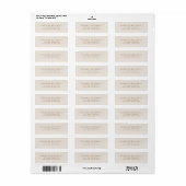 Elegant ivoor retouradres etiket (Full Sheet)