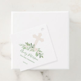 Elegant Ivoor Roos Eerste Heilige Communie Bedankjes Labels