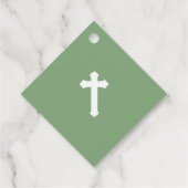 Elegant Ivoor Roos Eerste Heilige Communie Bedankjes Labels (Achterkant)