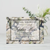 Elegant ivoor roze groen marine waterverf bloemmot kaart (Staand voorkant)