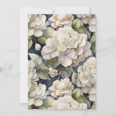 Elegant ivoor roze groen marine waterverf bloemmot kaart (Achterkant)