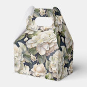 Elegant ivoor roze groen navy waterverf floral bedankdoosjes (Achterkant)