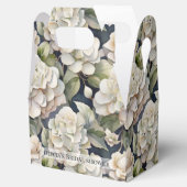 Elegant ivoor roze groen navy waterverf floral bedankdoosjes (Geopend)